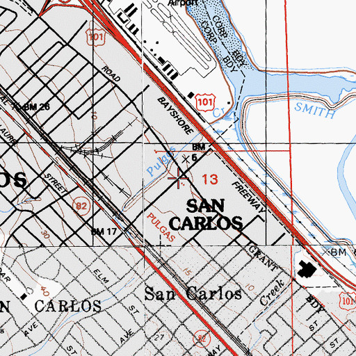 Topographic Map of Fire Station Number 2, CA