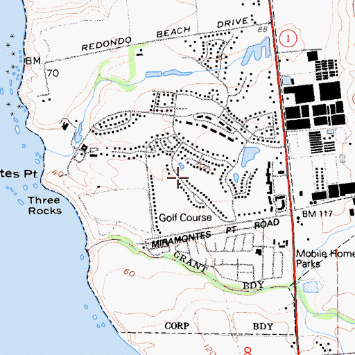 Topographic Map of Half Moon Bay Country Club, CA