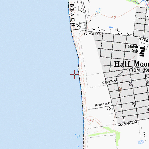 Topographic Map of Poplar Beach, CA