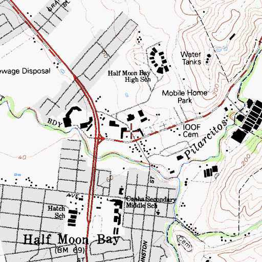 Topographic Map of Nuestra Senora Del Pilar Church (historical), CA