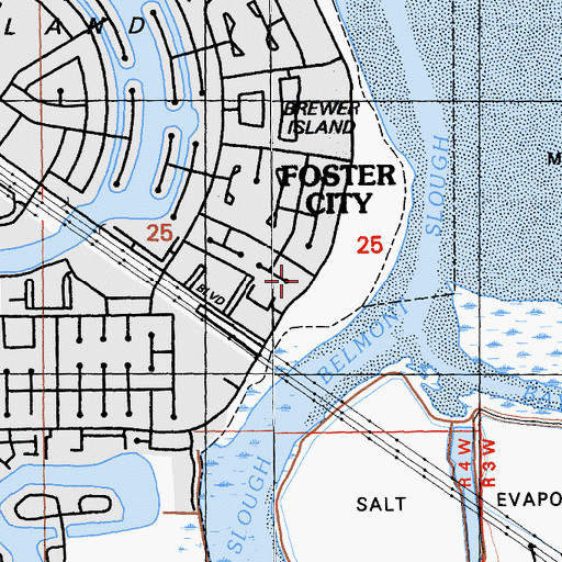 Topographic Map of Saint Lukes Catholic Church, CA