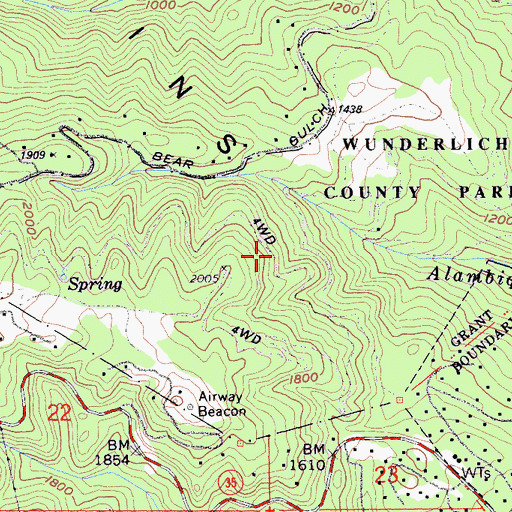 Topographic Map of Alambique Trail, CA