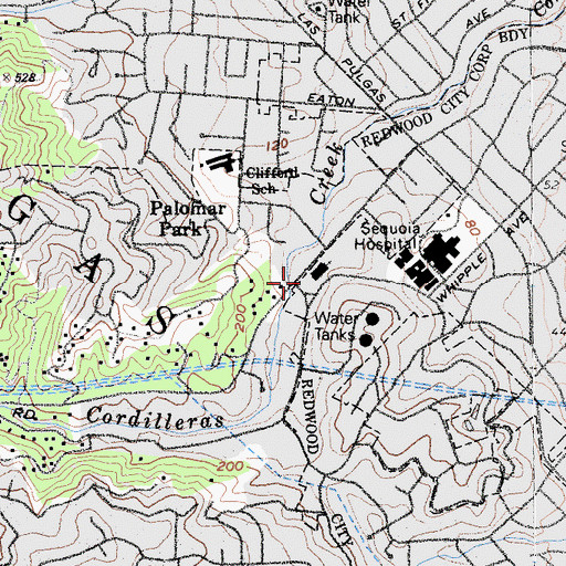 Topographic Map of The Church of Jesus Christ of Latter Day Saints, CA