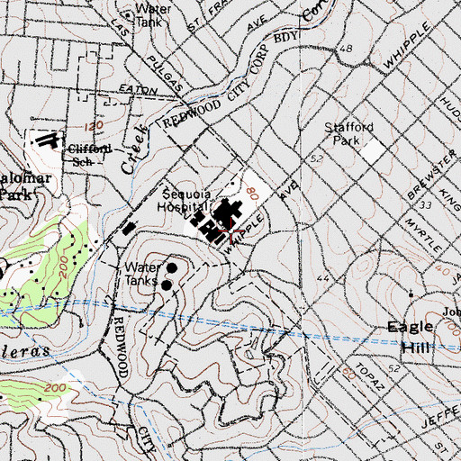 Topographic Map of Dave Beeger Park, CA