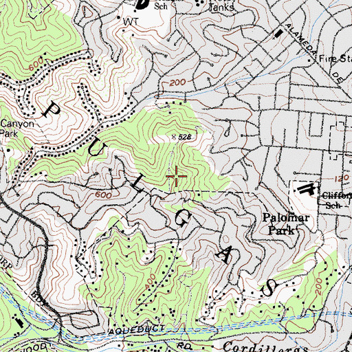 Topographic Map of Eaton Park, CA