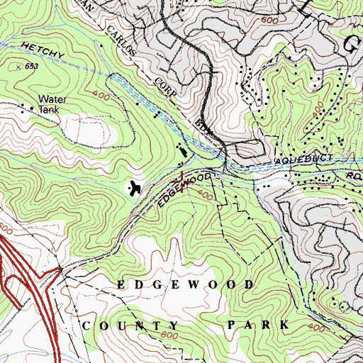Topographic Map of Edgewood Trail, CA