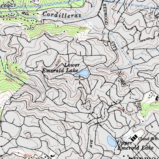 Topographic Map of Emerald Lake, CA