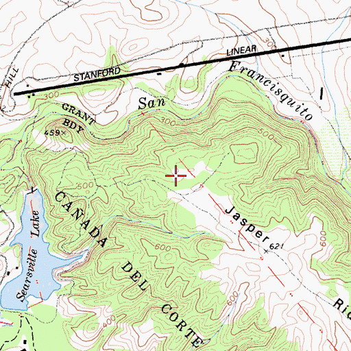 Topographic Map of Jasper Ridge Biological Preserve, CA