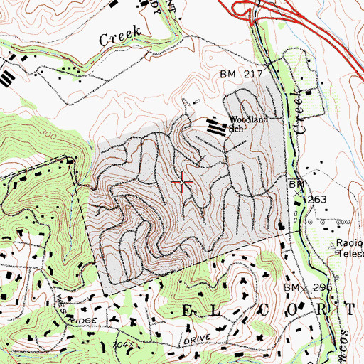 Topographic Map of Ladera, CA