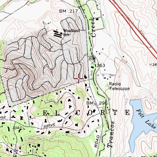 Topographic Map of Ladera Community United Church of Christ, CA
