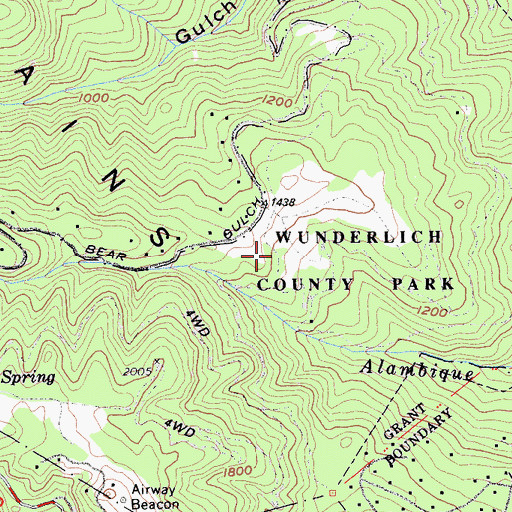Topographic Map of Meadow Trail, CA