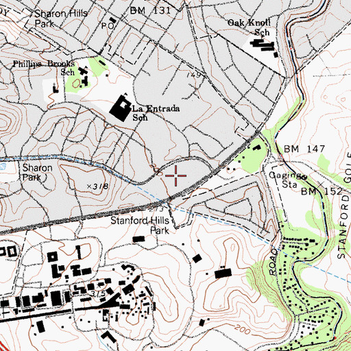 Topographic Map of Sharon Heights Shopping Center, CA