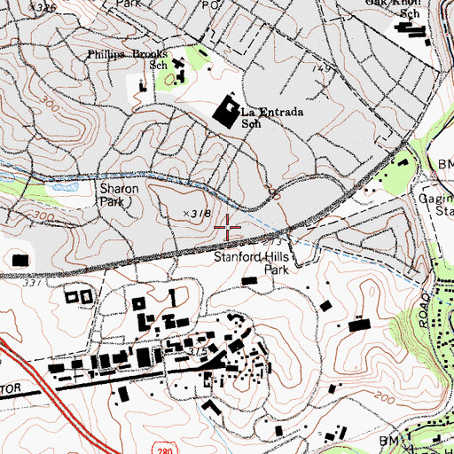 Topographic Map of Sharon Shopping Center, CA
