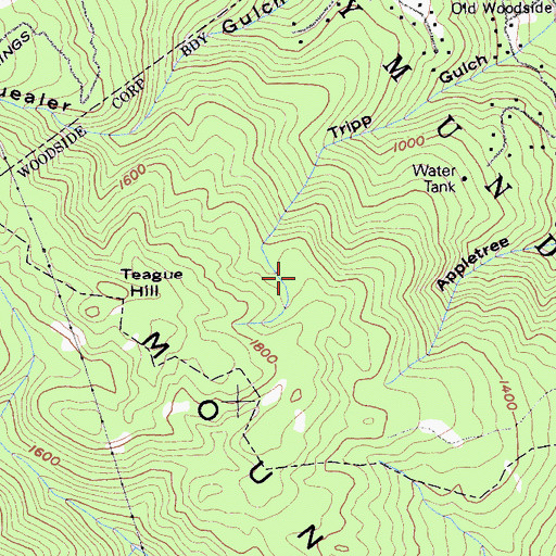 Topographic Map of Teague Hill Open Space Preserve, CA