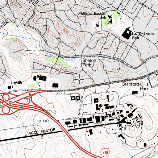 Topographic Map of Trinity School, CA