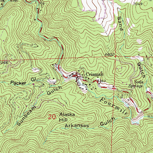Topographic Map of Crisman, CO