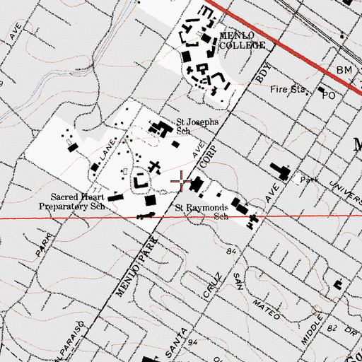 Topographic Map of The Church of Jesus Christ of Latter Day Saints, CA