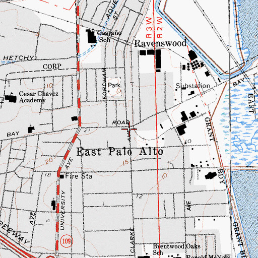 Topographic Map of Narobi College, CA