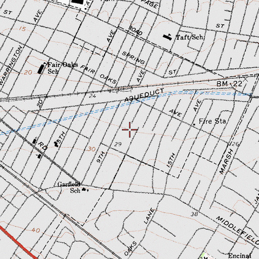 Topographic Map of North Fair Oaks, CA