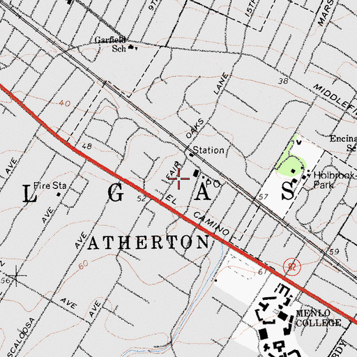 Topographic Map of Redding Park, CA