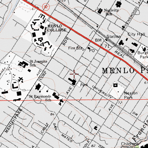 Topographic Map of Russian Orthodox Church of Nativity, CA