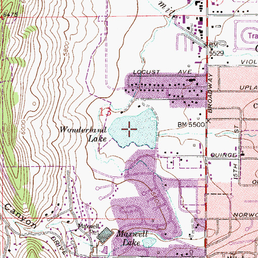 Topographic Map of Wonderland Lake, CO