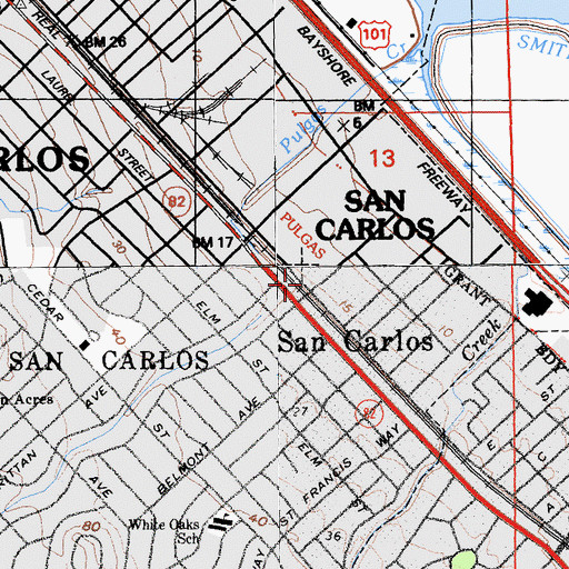 Topographic Map of Britton Station Shopping Center, CA