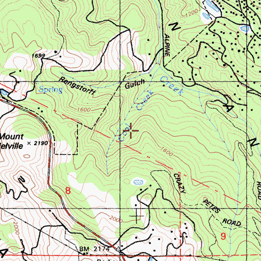 Topographic Map of Coal Creek Open Space, CA