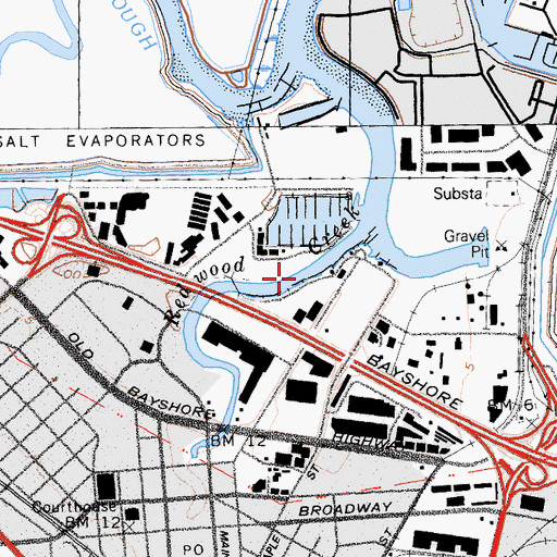 Topographic Map of Docktown Marina, CA