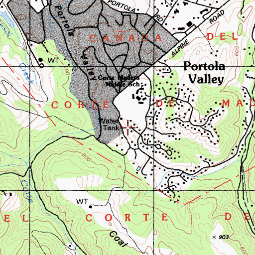 Topographic Map of Frog Pond Park, CA