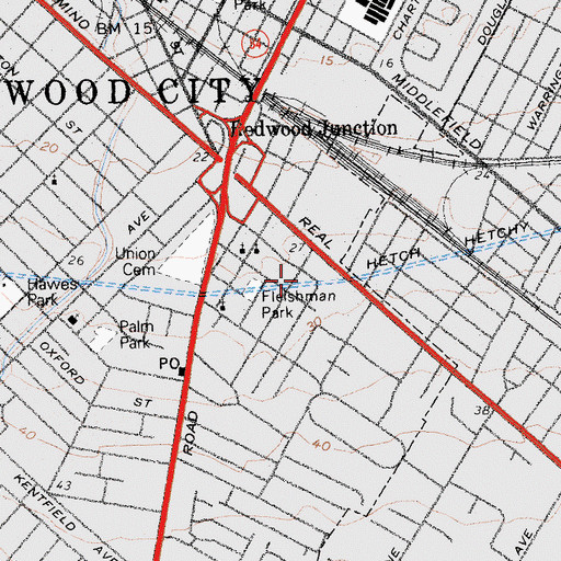 Topographic Map of Linden Park, CA