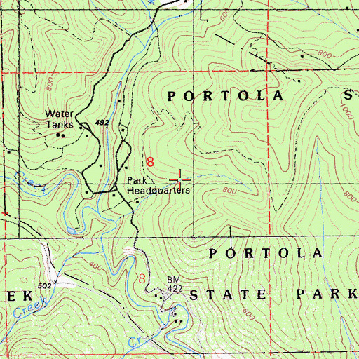 Topographic Map of Old Tree Trail, CA