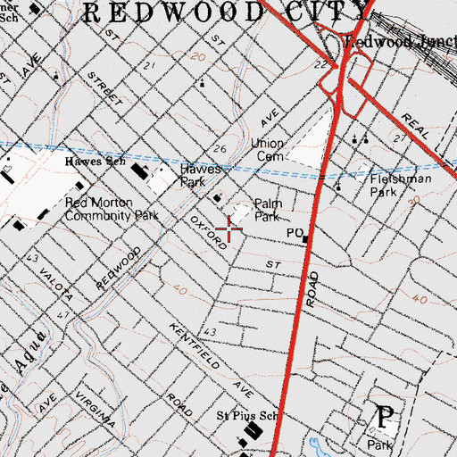 Topographic Map of Palm Park, CA