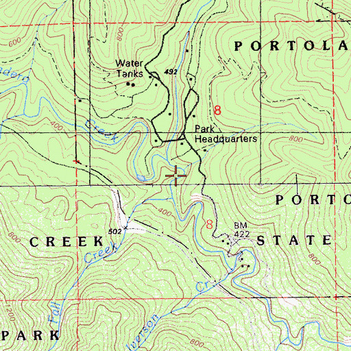 Topographic Map of Point Group Camp, CA