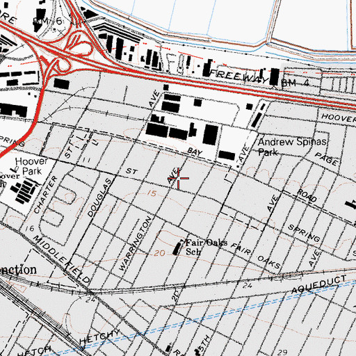 Topographic Map of Redwood Trailer Village, CA