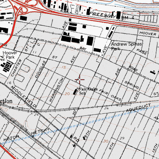 Topographic Map of Sequoia Mobile Home Park, CA