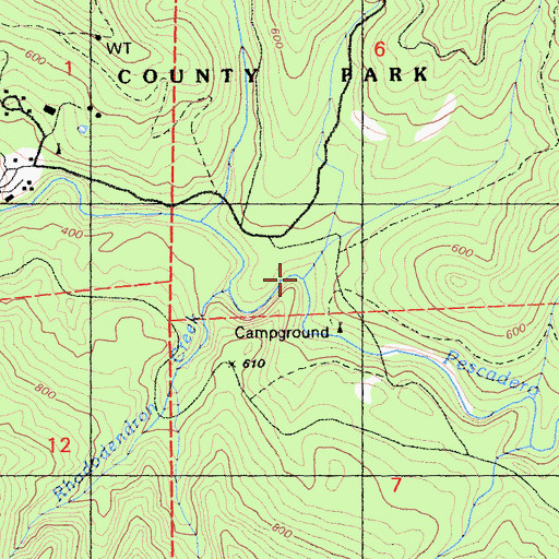 Topographic Map of Shingle Mill Creek, CA