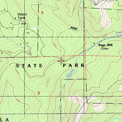 Topographic Map of Slate Creek Trail Camp, CA