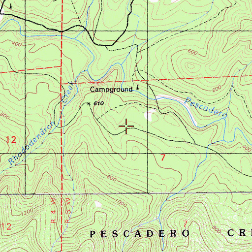 Topographic Map of Tarwater Trail Camp, CA