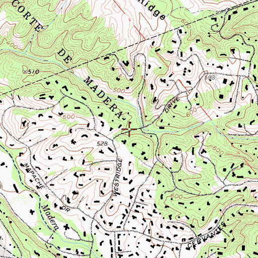 Topographic Map of Westridge, CA