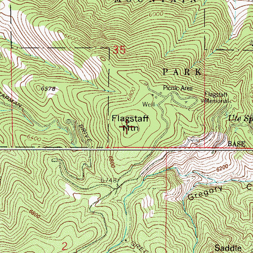 Topographic Map of Flagstaff Mountain, CO