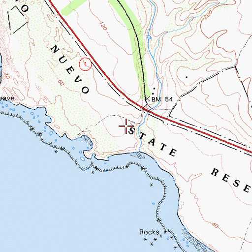 Topographic Map of Atkinson Bluff Trail, CA