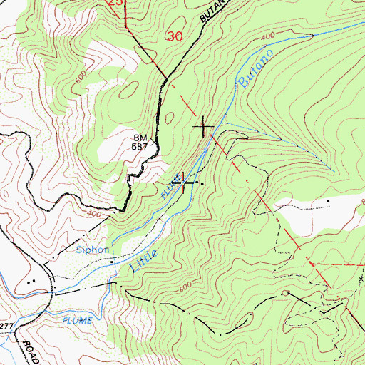 Topographic Map of Butano State Park Headquarters, CA