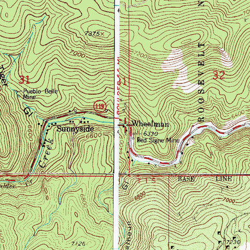 Topographic Map of Wheelman, CO