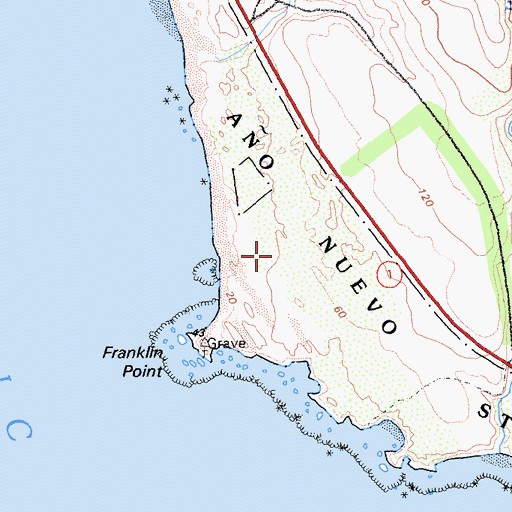 Topographic Map of Franklin Point Trail, CA