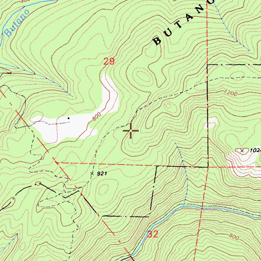 Topographic Map of Gazos Trail, CA