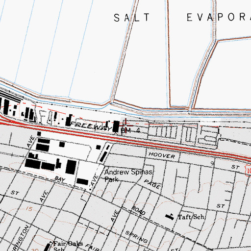 Topographic Map of Harbor Village Mobile Home Park, CA