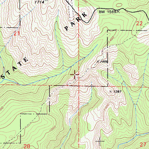 Topographic Map of Indian Trail, CA