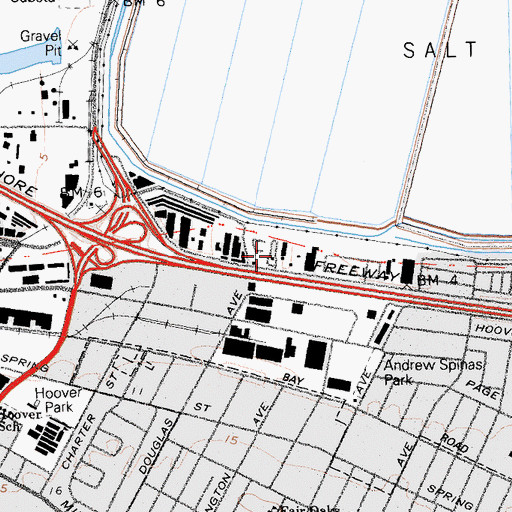 Topographic Map of Le Mar Mobile Home Park, CA