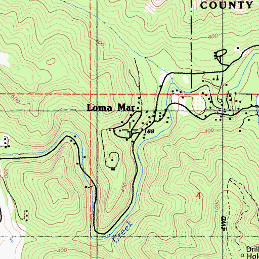 Topographic Map of Loma Mar Post Office, CA